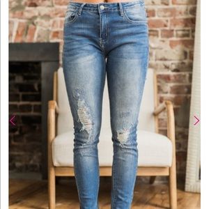 Medium Wash Distressed Jeans